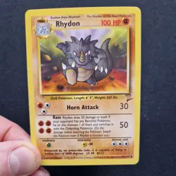 Pokemon 2000 BASE SET 2 RHYDON 59/130 UNCOMMON LP-NM Unlimited Vintage TCG - Image 4