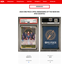 2023 One Piece OP-05 Awakening Era Holo 102 Gedatsu PSA 10 Gem Mint POP 5 Anime - Image 3