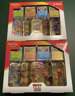 2x Pokemon TCG Scarlet & Violet 151 Mini Tin Costco Bundle 5 Pack Sealed Art Set - Image 1