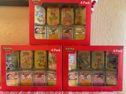 3x Pokemon TCG SV 151 Mini Tin Sam's Club 4 Tins Per Box - New Sealed - Image 1