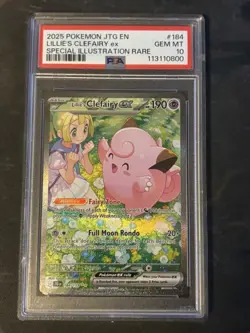 Pokemon TCG Lillie's Clefairy EX Journey Together Sir Card 184/159 PSA 10 - Image 1