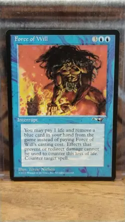 FORCE OF WILL Interrupt MTG Magic The Gathering Alliances 1996 Trading Card RARE - Image 1
