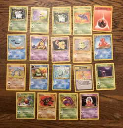 Pokeman Card Lot: 19 cards + 2 duplicates. From around 1999. - Image 1