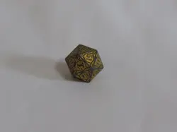 Magic The Gathering Oversized Gold Viking Style D20 Spindown Kaldheim | MTG KHM - Image 1
