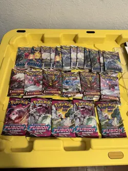 Pokemon Sealed Pack Lot Sword & Shield Era 23 Packs Fusion Strike Lost Origin - Image 1