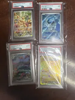 Pokemon Lot Gloom #198 PSA 8, Mantyke #189 PSA 9, Pikachu #179 PSA 8 and Eevee - Image 1