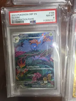 Pokemon Lot Gloom #198 PSA 8, Mantyke #189 PSA 9, Pikachu #179 PSA 8 and Eevee - Image 3