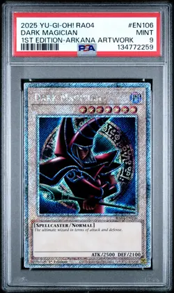 2025 YU-GI-OH! RA04-QUARTER CENTURY STAMPEDE #EN106 DARK MAGICIAN PSA 9 - Image 1