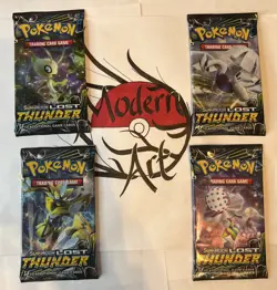 Lost Thunder Complete Art Set: Pokemon (4) Sealed Packs Sun And Moon - Image 1