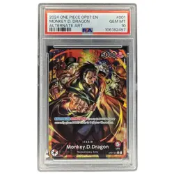 Monkey D Dragon OP07-001 PSA 10 L Alt Art One Piece 500 Years Into The Future - Image 1