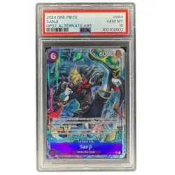Sanji OP07-064 PSA 10 SR Alternate Art One Piece OP07 500 Years Into The Future - Image 1