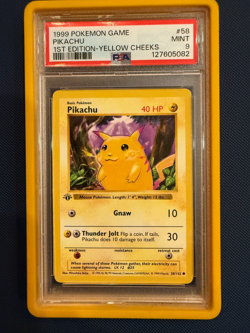 1999 Pokemon Base Set Pikachu Yellow Cheeks 1st Edition PSA 9 #58 Shadowless - Image 1