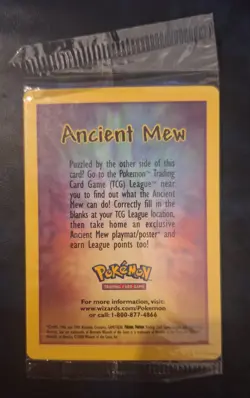Pokemon Ancient Mew Holo TCG Card 2000 Movie Promo, Brand New, Sealed - Image 2