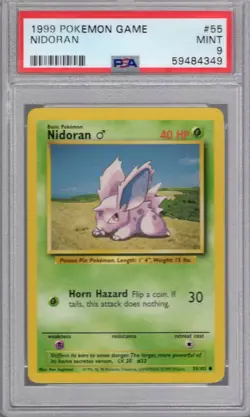 Pokemon [Wizards Of The Coast] Base Set Card #55 Nidoran PSA 9 - Image 1