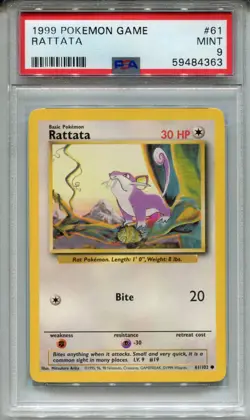 Pokemon [Wizards Of The Coast] Base Set Card #61 Rattata PSA 9 - Image 1