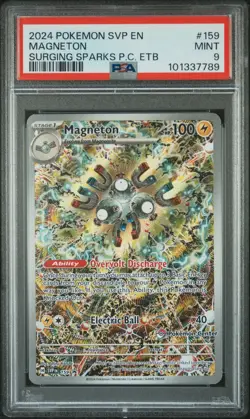 2024 POKEMON SURGING SPARKS SVP 159 MAGNETON POKEMON CENTER PROMO PSA 9 MINT - Image 1