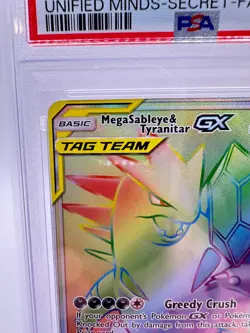 Pokemon Unified Minds Mega Sableye & Tyranitar GX #245 | SECRET FULL ART,PSA 10 - Image 2