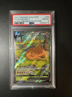 2022 Pokemon Charizard V SWSH260 SWSH Promo Full Art Holo PSA 8 - Image 1