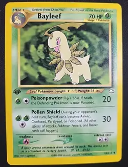 Pokemon 1st Edition Bayleef 28/111 Neo Genesis Rare TCG (NM-M) - Image 1