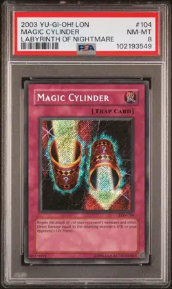 2003 Yu-Gi-Oh! Labyrinth Of Nightmare Unlimited Magic Cylinder LON-104 PSA 8 - Image 1