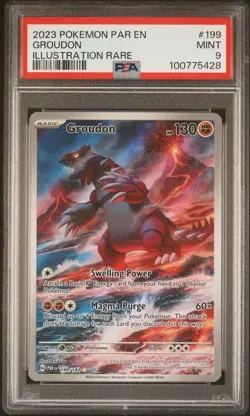 Groudon 199/182 PSA 9 SV04 Paradox Rift Illustration Rare Pokemon TCG CCG - Image 1
