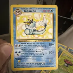 Vaporeon 28/64 Rare Jungle Non Holo Pokemon Card - Image 2