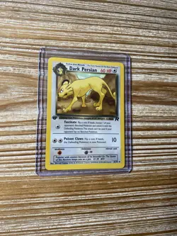 Dark Persian 42/82 1st Edition Team Rocket Non Holo Pokemon Card MP - Image 1