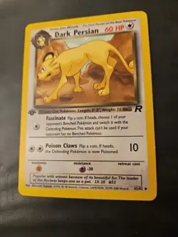 Dark Persian 42/82 1st Edition Team Rocket Set Non-Holo Pokemon Card - NM - Image 2