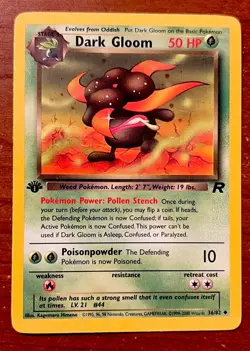 Dark Gloom 36/82 1st Edition NM Near Mint Team Rocket Non-Holo Pokemon Card - Image 1