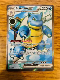 N-MINT! Blastoise ex (184/165) S&V 151 Full Art Ultra Rare Pokemon Card! - Image 1