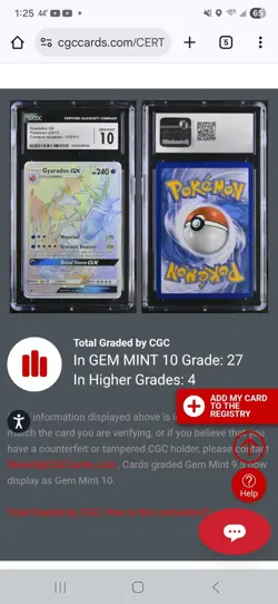 2017 Pokemon Crimson Invasion Gyarados GX 112/111 Rainbow Secret CGC 10 POP 27 - Image 3