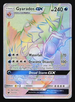 Gyarados GX 112/111 SM - Crimson Invasion Rainbow Secret Rare Pokemon Card - Image 1