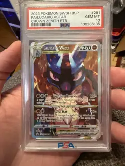 Pokemon TCG Lucario Grown Zenith Promo PSA 10 Gem Mint SWSH291 Holo Rare 2023 - Image 1
