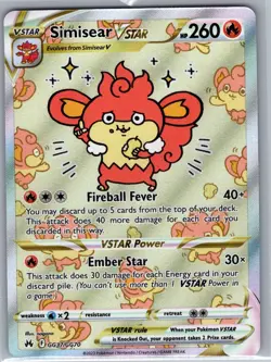Simisear VSTAR GG37/GG70 Crown Zenith: Galarian Gallery - Pokemon Card - NM - Image 1