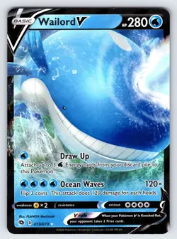 Wailord V 013/073 2020 Champions Path Pokemon Card TCG Ultra Rare Full Art - Nm - Image 1