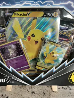 Pokemon TCG Pikachu V Box (2 Evolving Skies & 2 Brilliant Stars) Booster Packs - Image 3
