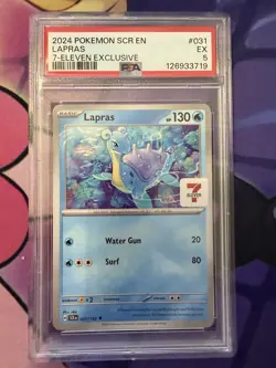 2024 Pokemon Scr En-Stellar Crown #031 Lapras 7-Eleven Exclusive PSA 5 - Image 1
