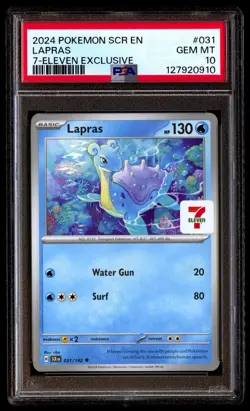 PSA 10 Lapras 031 Pokemon Scr En Stellar Crown 2024 7 Eleven Exclusive - Image 1