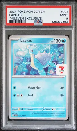 2024 POKEMON SCR EN-STELLAR CROWN 7-ELEVEN EXCLUSIVE #031 LAPRAS PSA 9 - Image 1