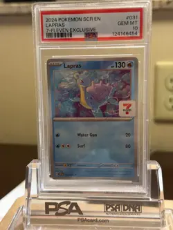 2024 Pokemon Scr En-Stellar Crown #031 Lapras 7-Eleven Exclusive PSA 10 - Image 1