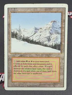 MTG Taiga- DAMAGED - 3rd Edition Magic the Gathering Card # 287 - Image 1