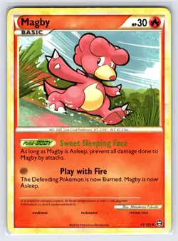 Magby 41/102 2010 Triumphant Set Pokemon Card Uncommon - Lp/Mp - Image 1