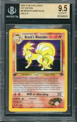 2000 Pokemon Gym Challenge 1st Edition Holo Brock's Ninetales #3 BGS 9.5 - Image 1