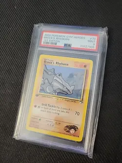POKEMON 2000 Gym Heroes BROCK'S RHYHORN 1st Edition #70 PSA 9 Mint RARE - Image 2