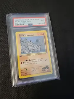 POKEMON 2000 Gym Heroes BROCK'S RHYHORN 1st Edition #70 PSA 9 Mint RARE - Image 3