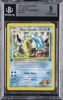 2000 POKEMON GYM CHALLENGE HOLO-1ST EDITION #13 MISTY'S GYARADOS BGS 9 - Image 1