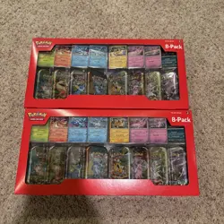 2x Pokemon TCG Scarlet & Violet Prismatic Evolutions 8 Mini-Tin Bundle Costco - Image 1