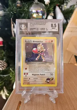 Pokemon Rocket's Hitmonchan BGS 8.5 11/132 Holo Unlimited Gym Heroes 2000 Eng - Image 1
