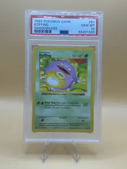 1999 Pokemon Shadowless Base Set Koffing #51 PSA 10 - Image 1