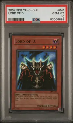 Yugioh PSA 10 2002 Lord of D. SDK-041 Super Rare Unlmited WAVY - Image 1